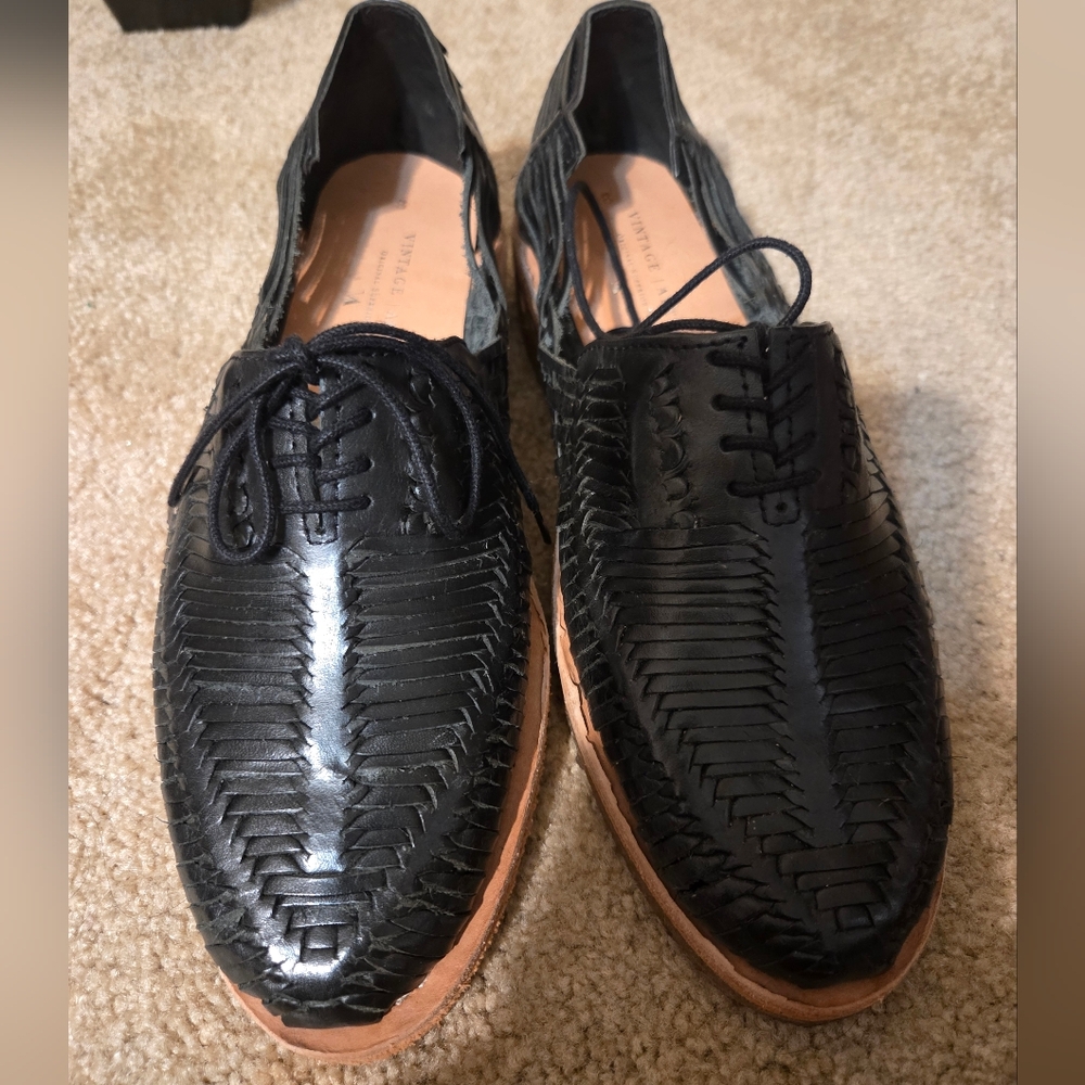 Black Leather Oxfords